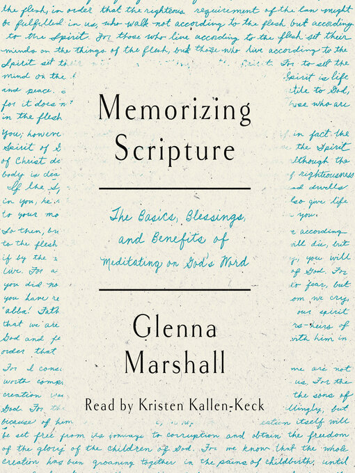 Title details for Memorizing Scripture by Glenna Marshall - Wait list